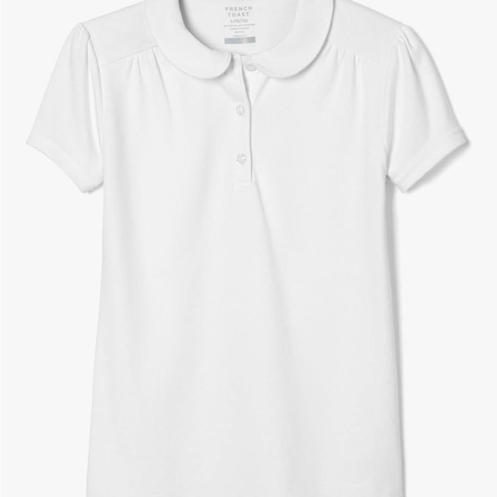 French Toast Peter Pan collar White Polo Shirt uniform polo